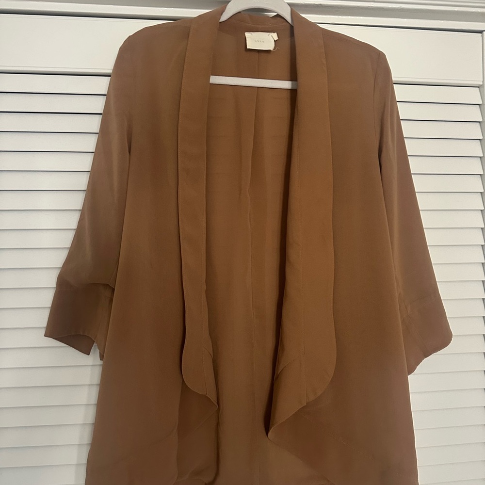 Tan Open Front Blazer